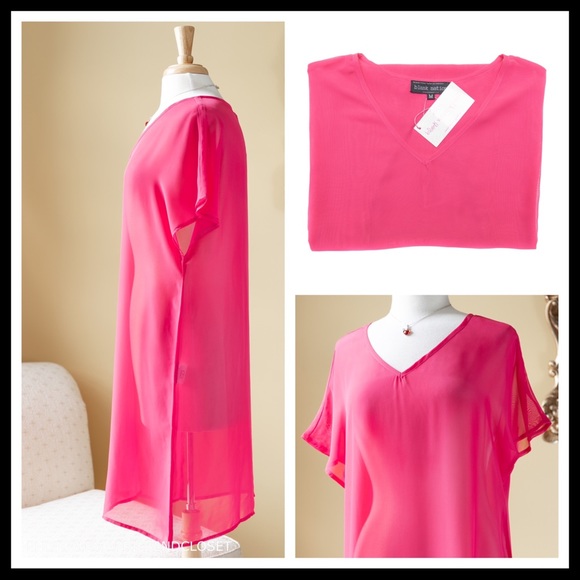 SWIM COVERUP SHEER V-NECK TUNIC MINI DRESS - Picture 4 of 8